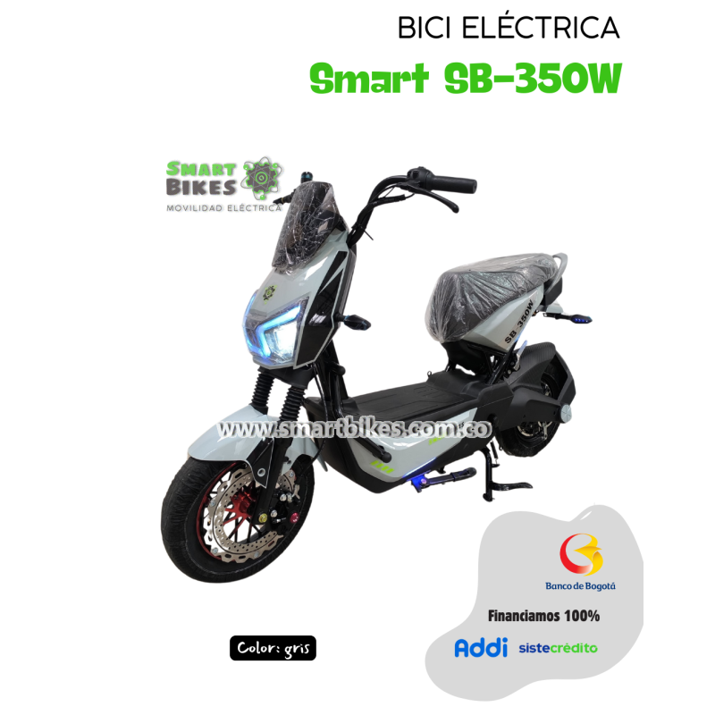 Bicicleta Eléctrica Smart SB 350W PLOMO
